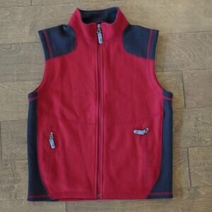 Ibex Australian Wool Vest Dark Rust Stand‎ Collar Zip Front Zip Pocket Ms Sz S
